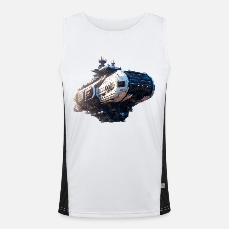 Cyberpunk-Raumschiff Funktionelles Kontrast-Tank Top für Männer 