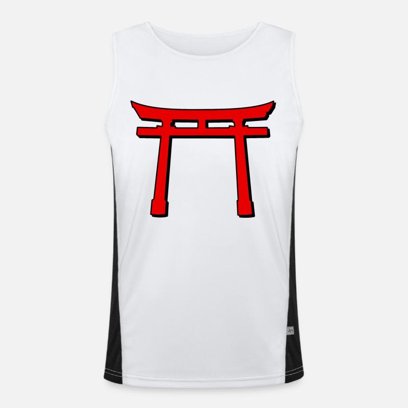 Pop Torii Gate: Digitale Freude an der Farbe Funktionelles Kontrast-Tank Top für Männer 