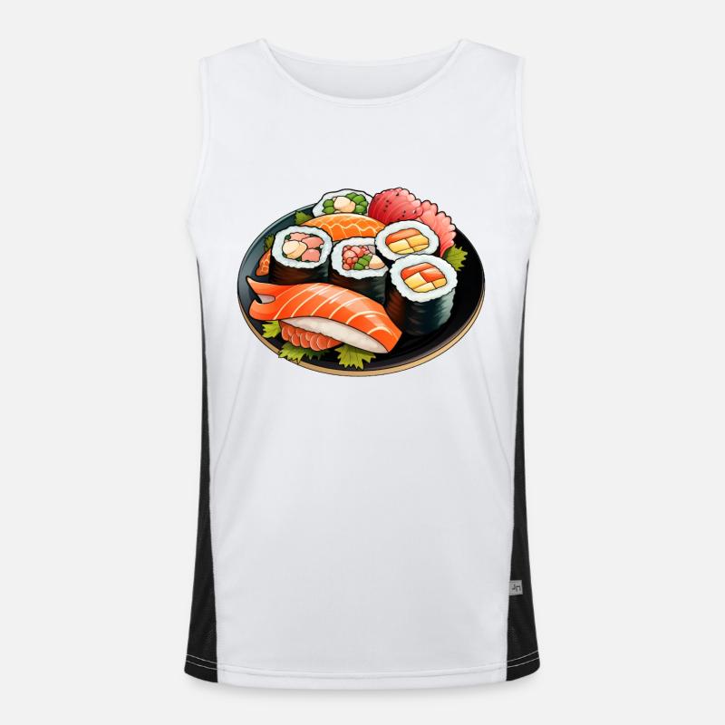 Sushiteller Funktionelles Kontrast-Tank Top für Männer 
