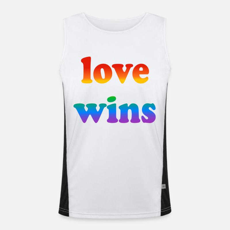 Liebe siegt Funktionelles Kontrast-Tank Top für Männer 