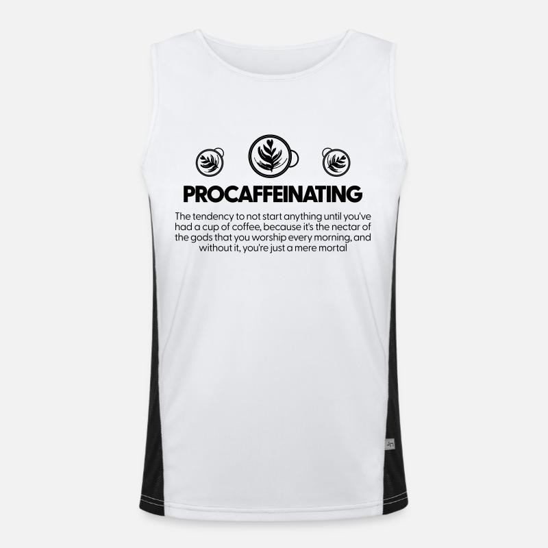 Procaffeinating - Coffee Lovers Men's Functional Contrast Tank Top 