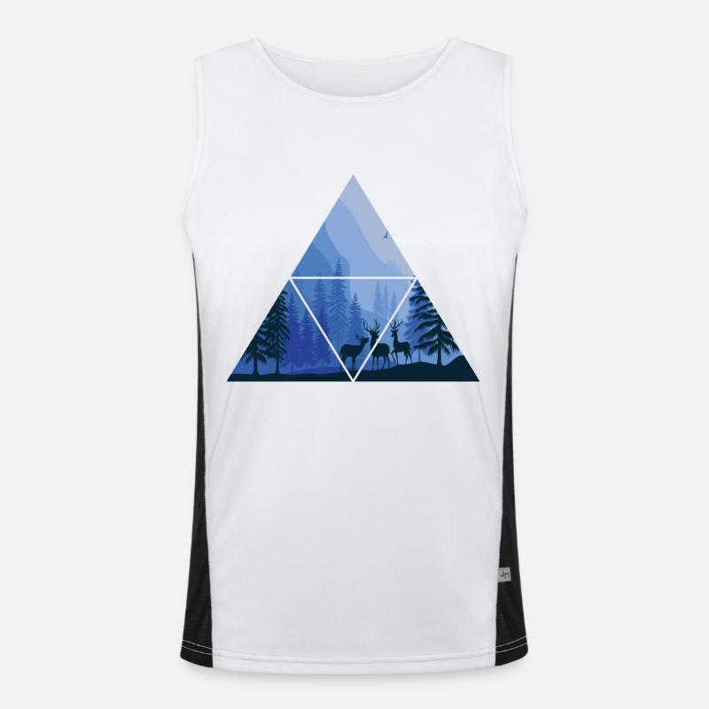 Nature Conservation Triangle Forest Tree Trees Men's Functional Contrast Tank Top 