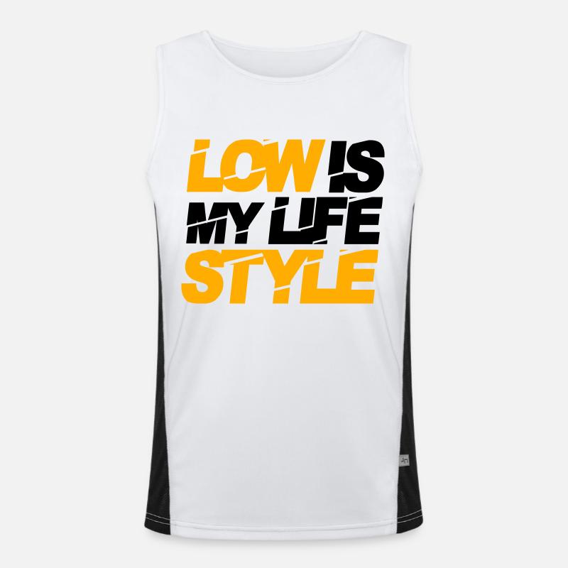 low is my lifestyle Funktionelles Kontrast-Tank Top für Männer 