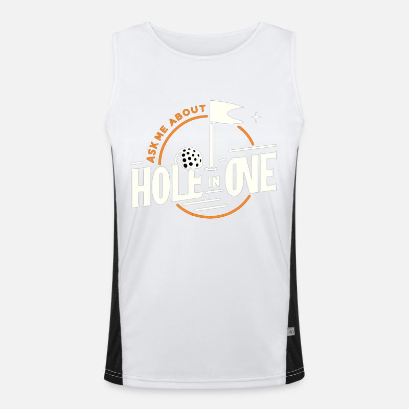 Fragen Sie mich über Hole In One Funktionelles Kontrast-Tank Top für Männer 