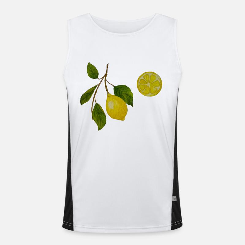 Branche de citron et citron Débardeur respirant contrasté Homme 