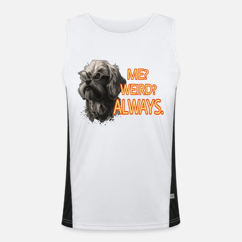 Lustiger Hund mit Spruch Funktionelles Kontrast-Tank Top für Männer 