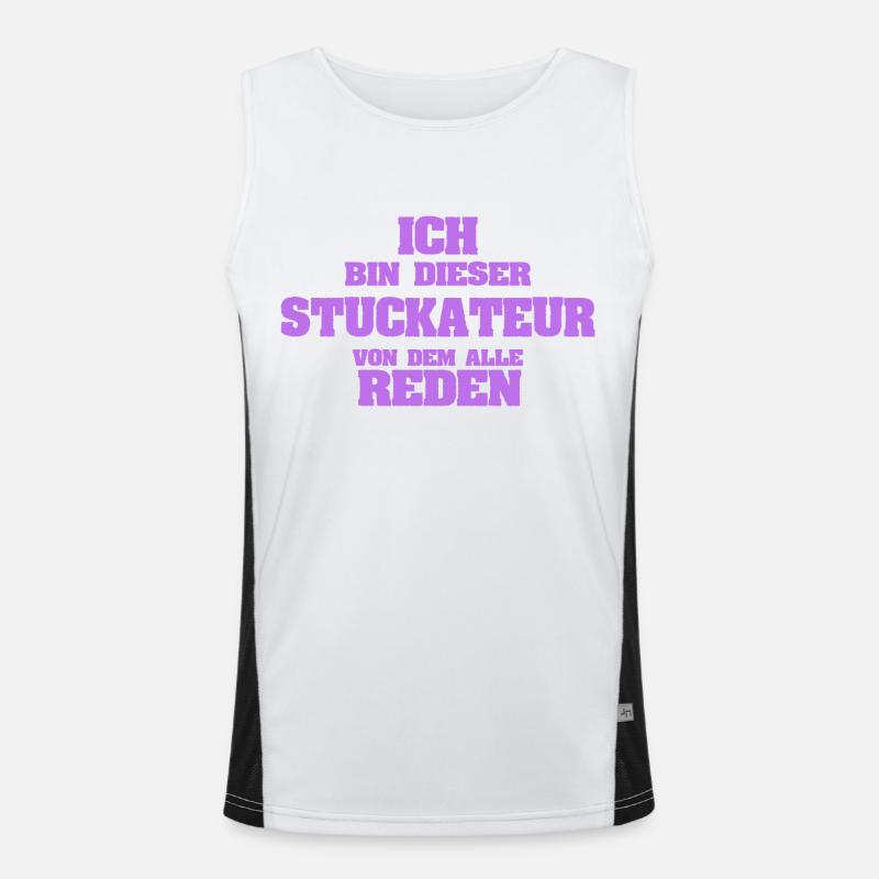 Occupation plasterer Men's Functional Contrast Tank Top 