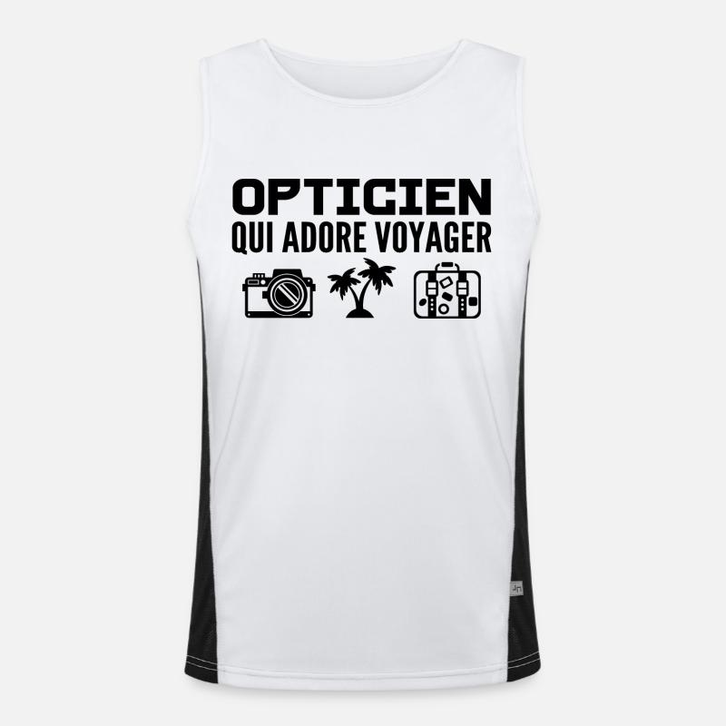 Travellers & Opticians: Passion & Discovery Men's Functional Contrast Tank Top 