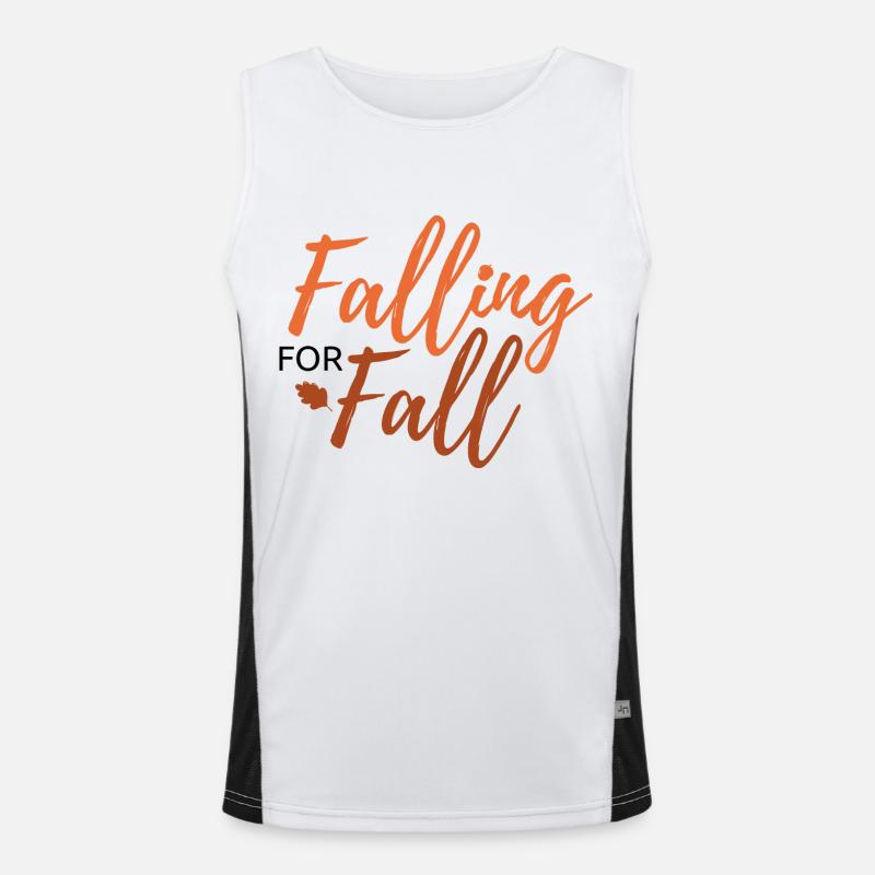 Falling for Fall lettering Men's Functional Contrast Tank Top 