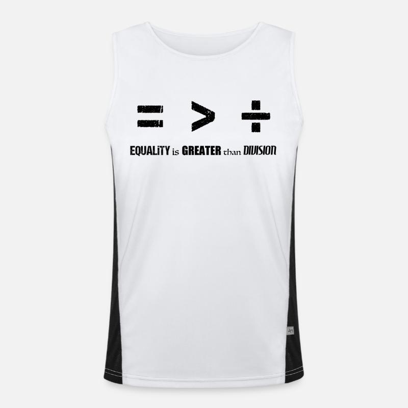 Equality is Greater than Division Funktionelles Kontrast-Tank Top für Männer 