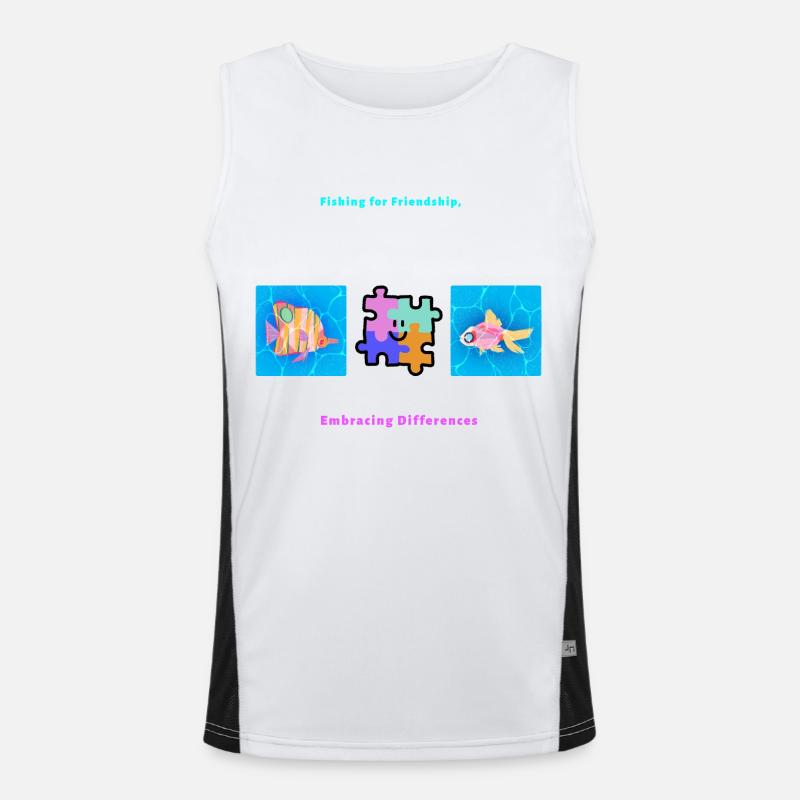 Fishing for Friendship Embracing Differences Men's Functional Contrast Tank Top 