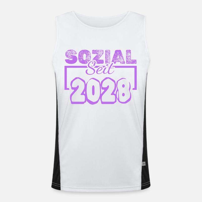 Sozialarbeiter 2028 Funktionelles Kontrast-Tank Top für Männer 