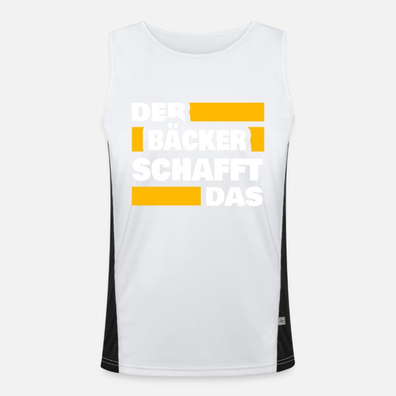 Baker as work - Men's Functional Contrast Tank Top  - white/black