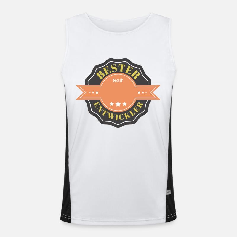 Bester Entwickler seit personalisierte Geschenke Funktionelles Kontrast-Tank Top für Männer 