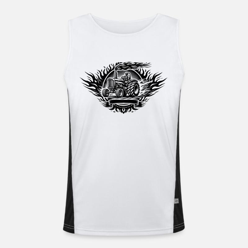 Tractor Pulling Logo Men's Functional Contrast Tank Top 
