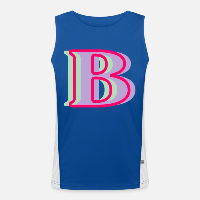 Mehrfarbiger Buchstabe b - originelle Geschenkidee Funktionelles Kontrast-Tank Top für Männer 