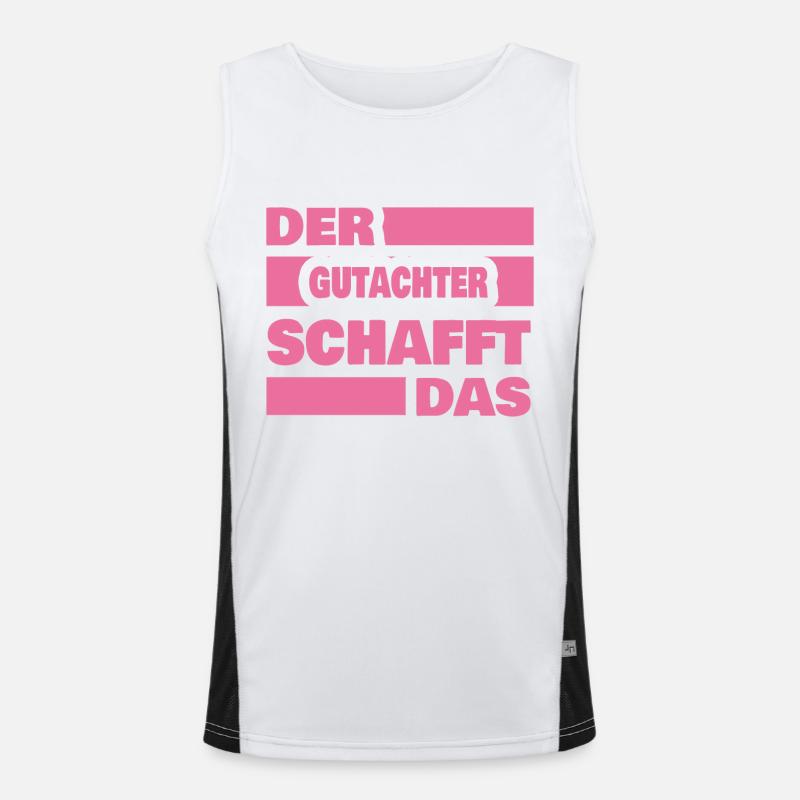 Work Evaluator - Men's Functional Contrast Tank Top  - white/black