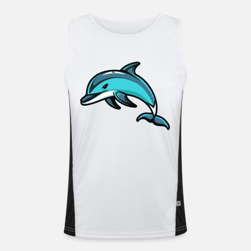 Dolphin Comic Men's Functional Contrast Tank Top 