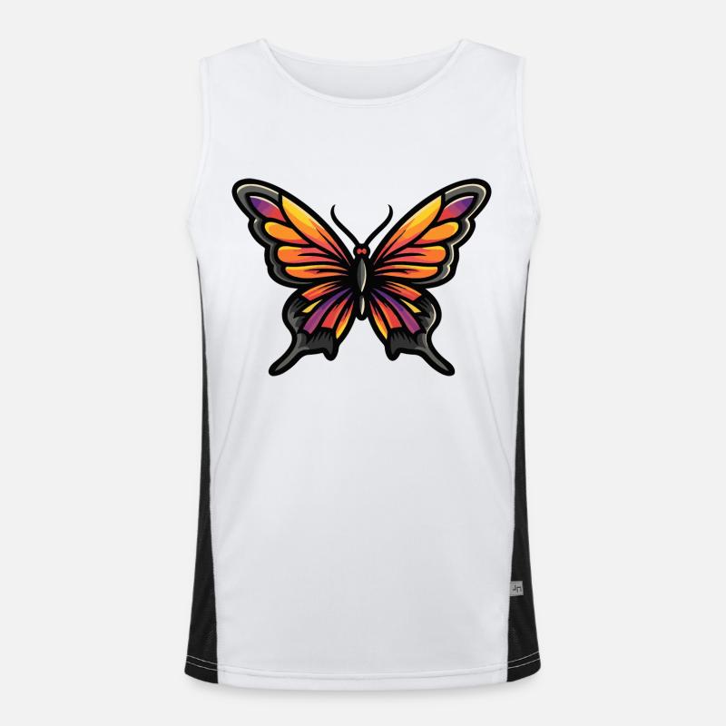 Schmetterling Comic Funktionelles Kontrast-Tank Top für Männer 