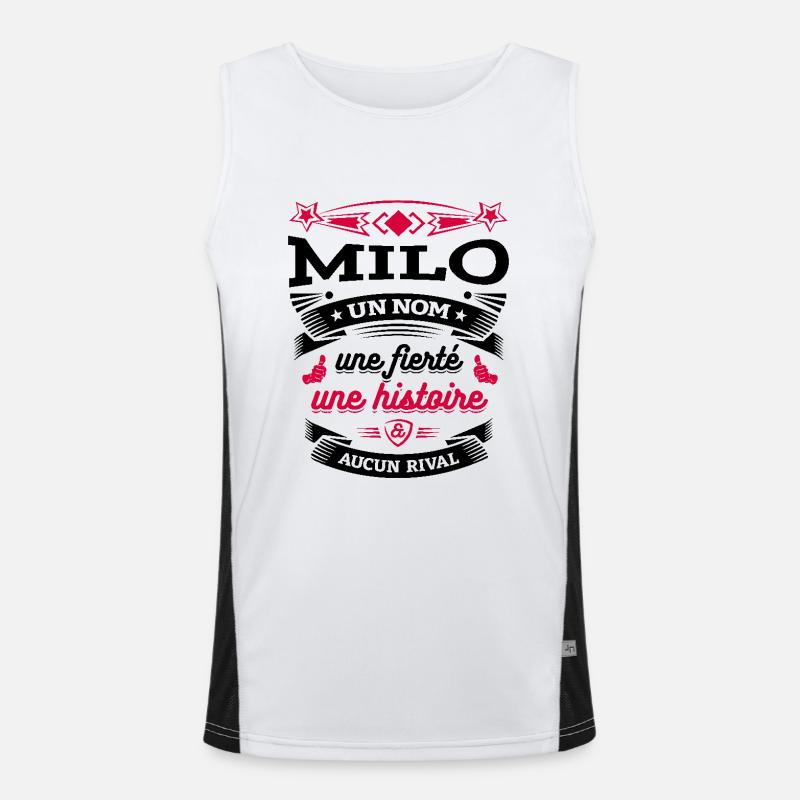 MILO UN NOM UNE FIERTÉ AUCUN RIVAL Débardeur respirant contrasté Homme 