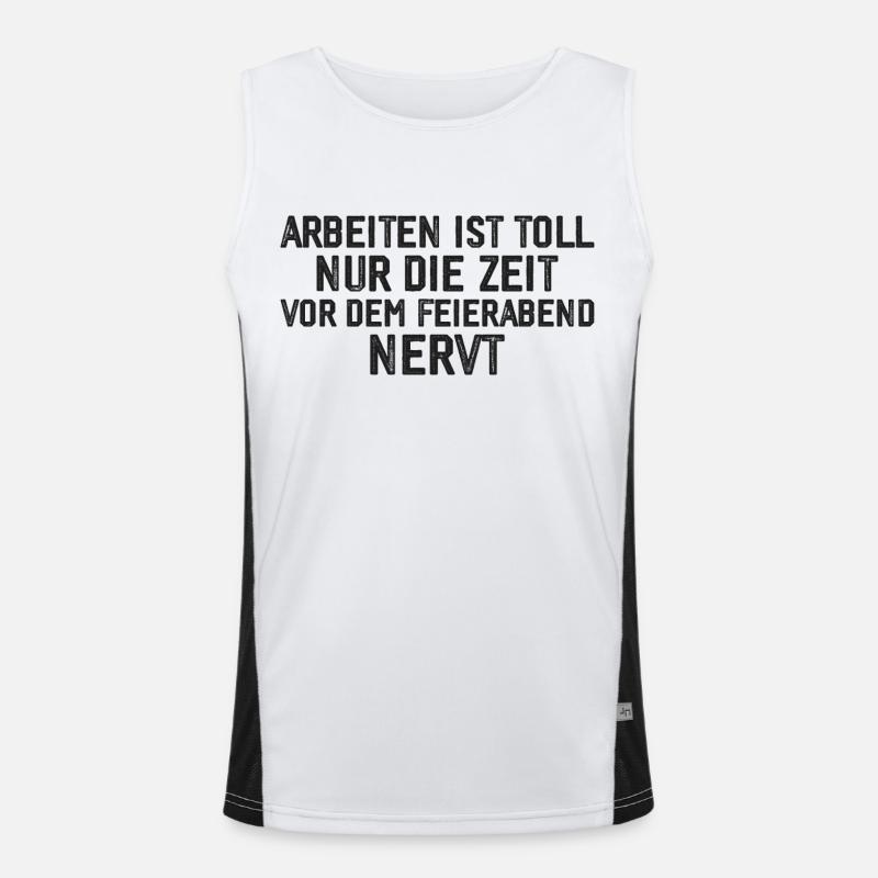 Funny Work Gift - Men's Functional Contrast Tank Top  - white/black