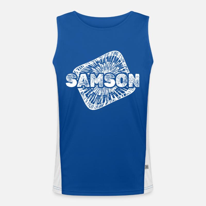 Samson als Geburt Funktionelles Kontrast-Tank Top für Männer 