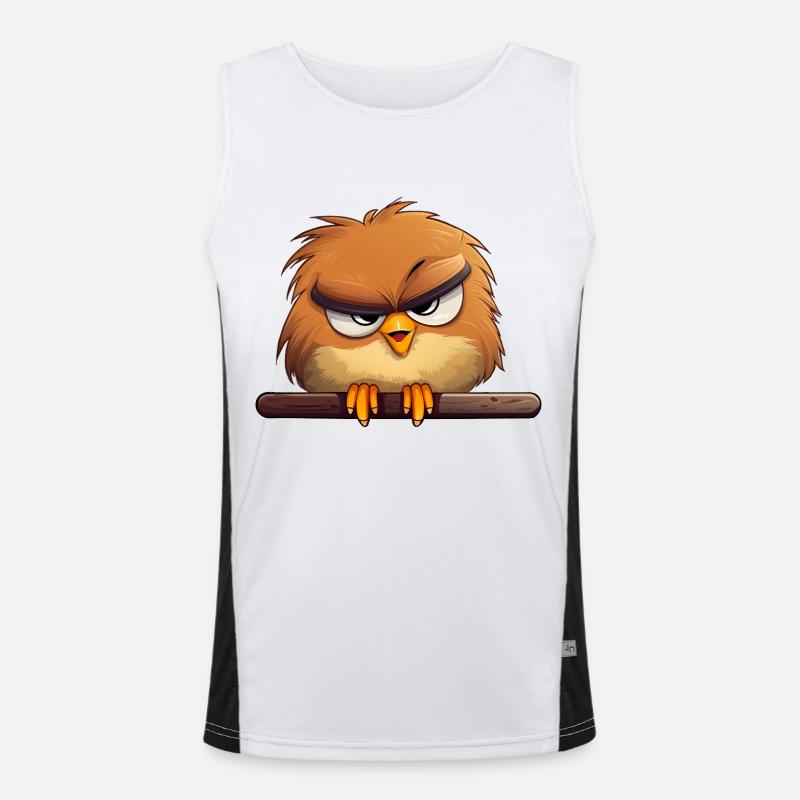 Really? Vogel mit bösem Blick Funktionelles Kontrast-Tank Top für Männer 