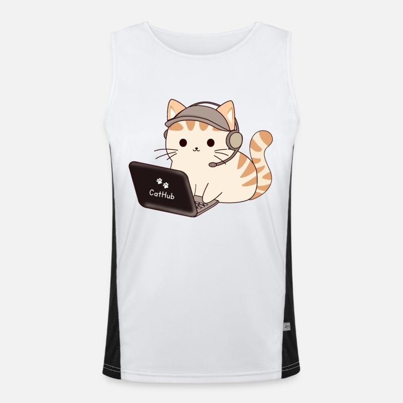 cat programmer Funktionelles Kontrast-Tank Top für Männer 