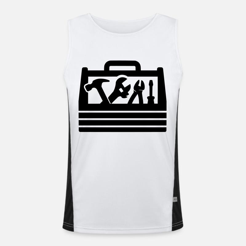 Tools Toolbox - Men's Functional Contrast Tank Top  - white/black