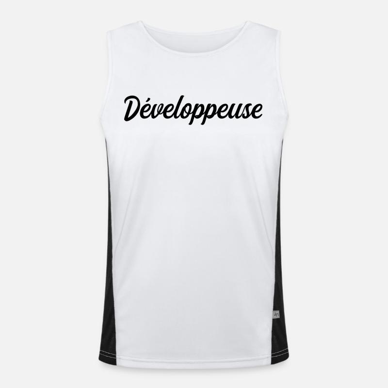 Développeuse Web Code Logiciel Application Tech - Débardeur respirant contrasté Homme  - blanc/noir