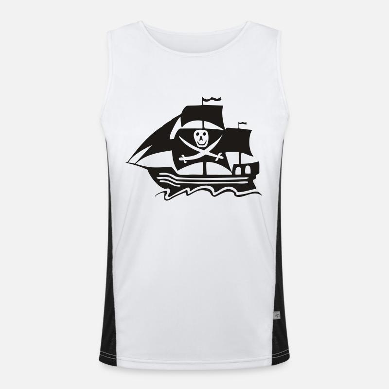Piratenschiff Funktionelles Kontrast-Tank Top für Männer 