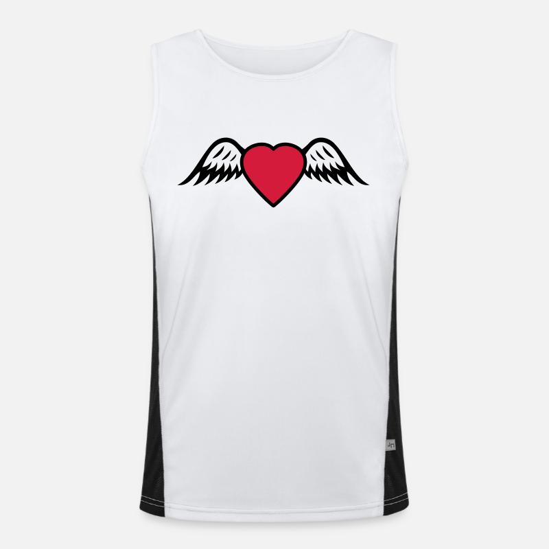 Herz Flügel Funktionelles Kontrast-Tank Top für Männer 
