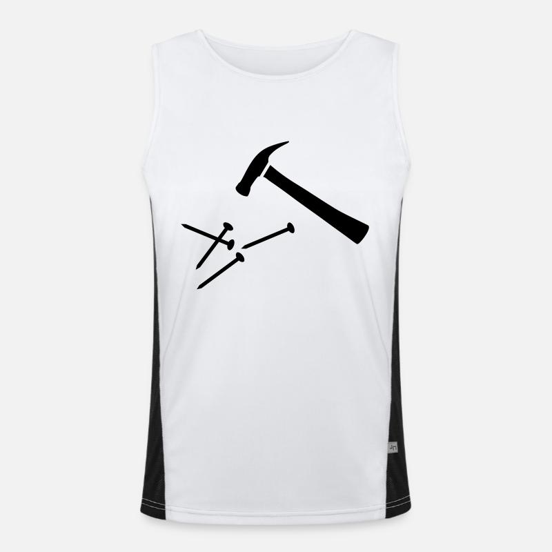Tools - Men's Functional Contrast Tank Top  - white/black