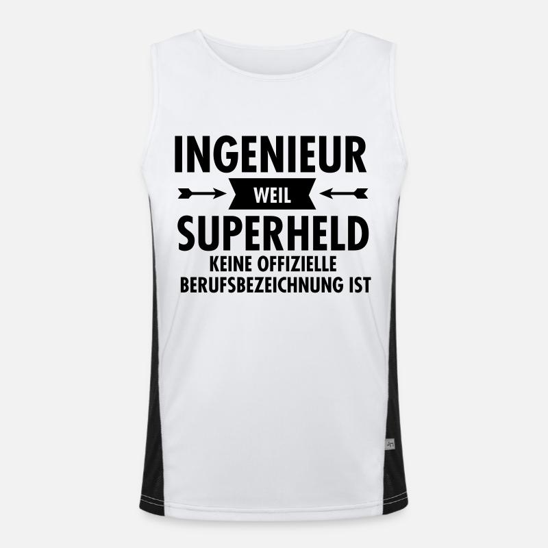 Ingenieur Superheld - Men's Functional Contrast Tank Top  - white/black