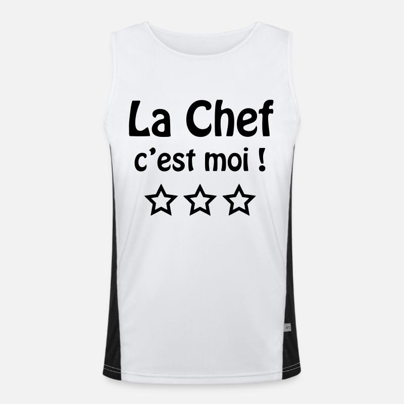 la chef c'est moi ! Débardeur respirant contrasté Homme 