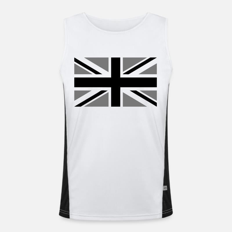 union jack - Men's Functional Contrast Tank Top  - white/black