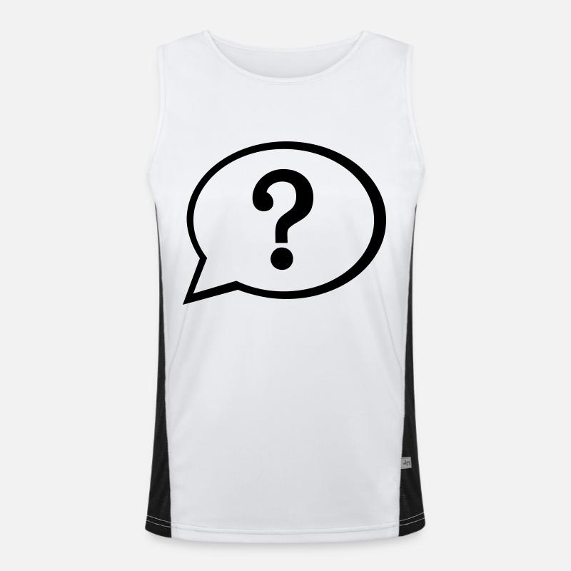 Speech bubble question - Men's Functional Contrast Tank Top  - white/black