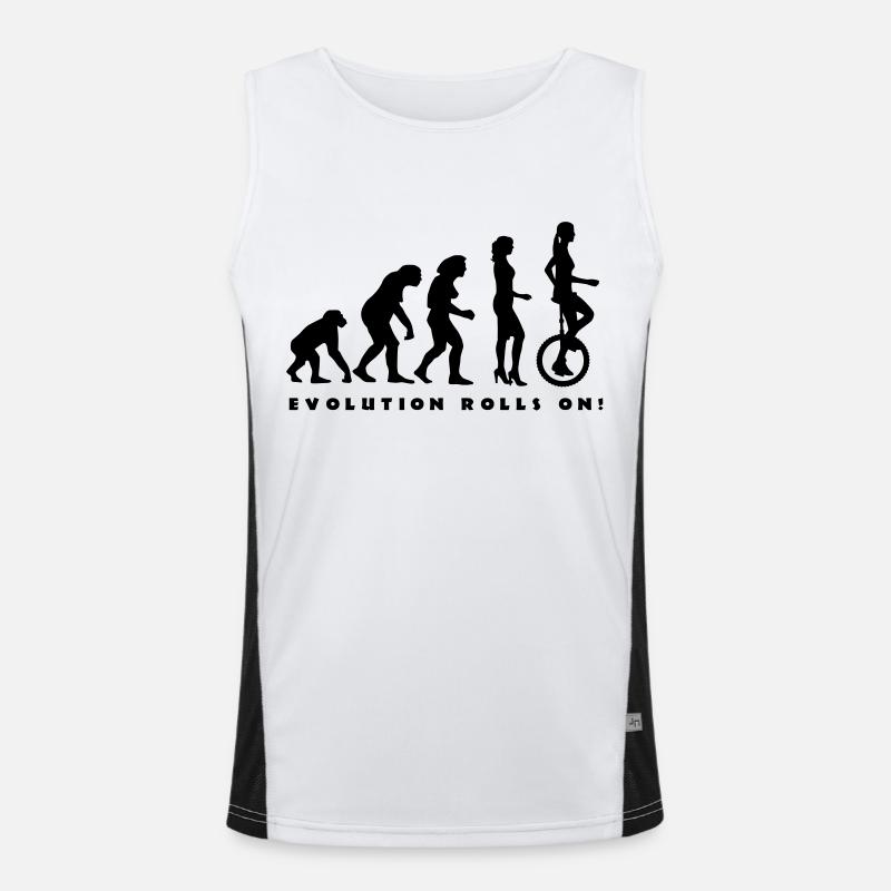evolution_einradfahrerin_1c_b - Men's Functional Contrast Tank Top  - white/black