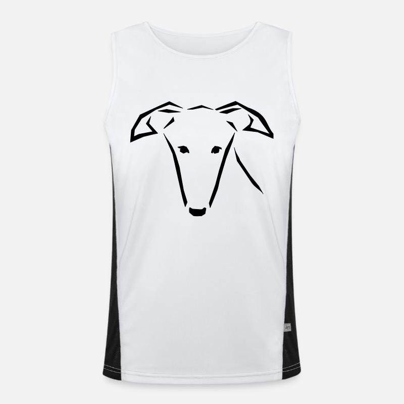 Greyhound head Men's Functional Contrast Tank Top 