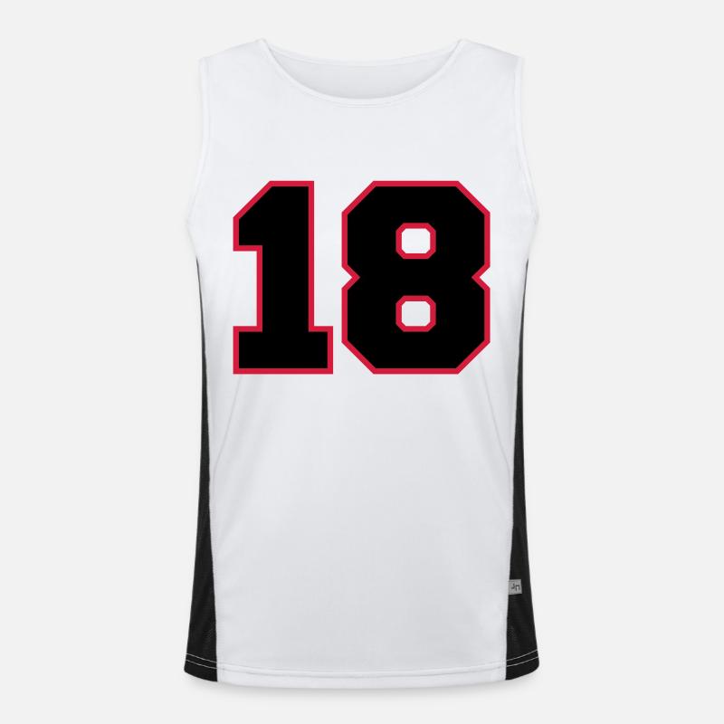 number18 - Men's Functional Contrast Tank Top  - white/black