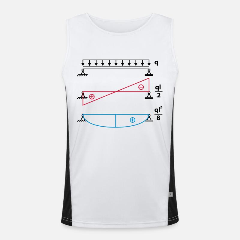 Simply supported beams - (q times square l) eighth Men's Functional Contrast Tank Top 