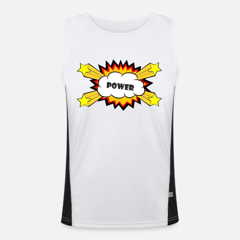 Power Comic Explosion Men's Functional Contrast Tank Top 