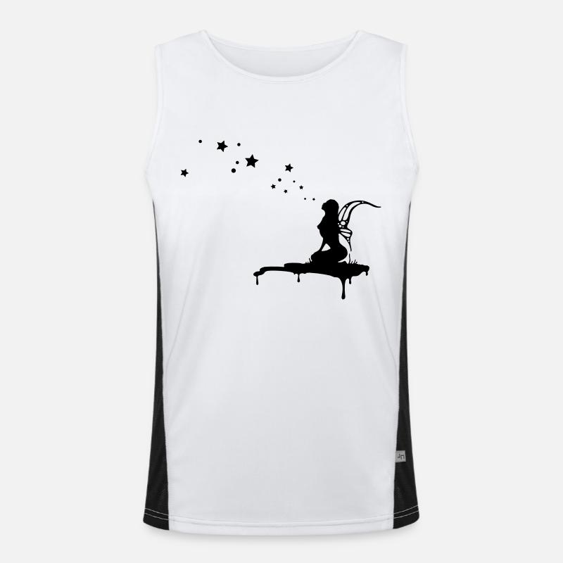 fairy, pixi, elf, star - Men's Functional Contrast Tank Top  - white/black