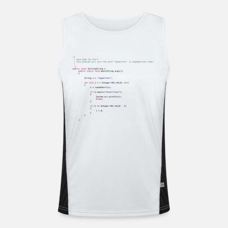 lustiger Java Code zum Sortieren Funktionelles Kontrast-Tank Top für Männer 