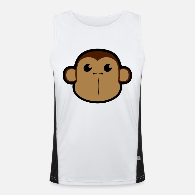 Face, Shimpanse, monkey, monkey head 3 c - Men's Functional Contrast Tank Top  - white/black