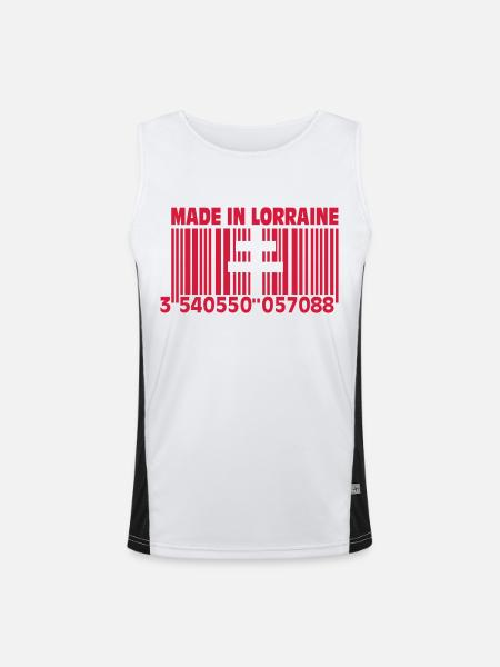 Made in Lothringen II - Funktionelles Kontrast-Tank Top für Männer  - Weiß/Schwarz - Vorne