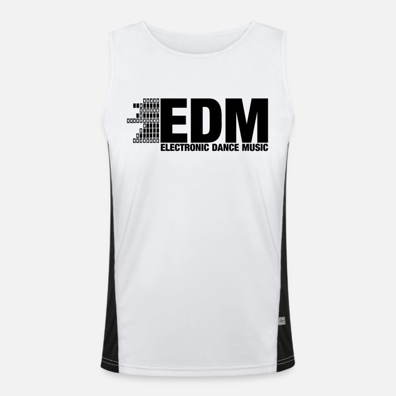 ELECTRO,DUBSTEP,EDM,MUSIC,DANCE,ELECTRONIC,MINIMAL - Men's Functional Contrast Tank Top  - white/black