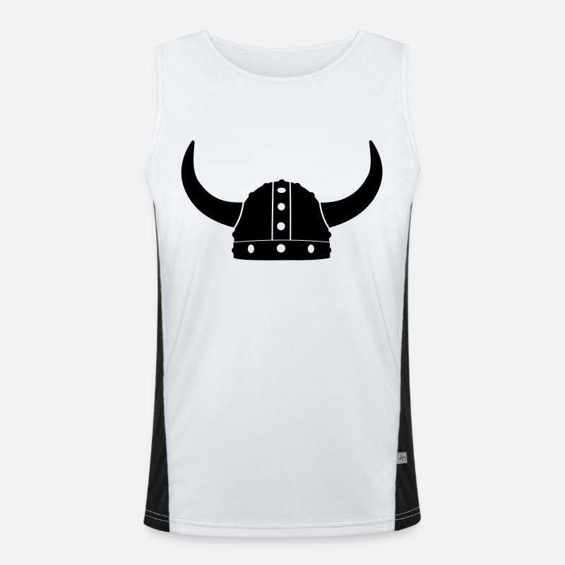 Wikinger Helm Comik Funktionelles Kontrast-Tank Top für Männer 