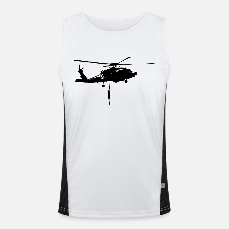 Helicopter action Men's Functional Contrast Tank Top 