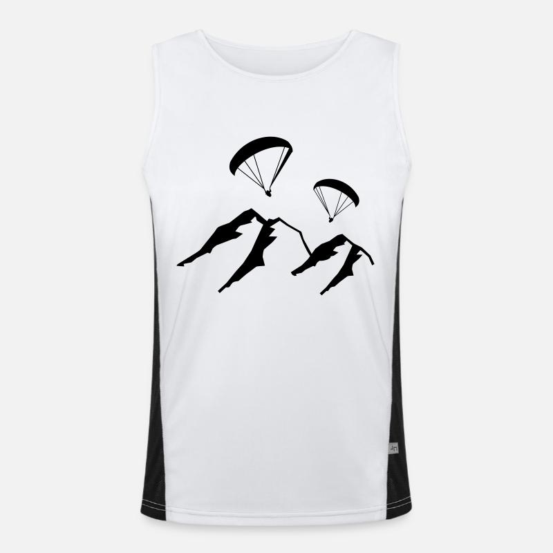 Paragliding, paraglider, paragliding, gliding,kite - Men's Functional Contrast Tank Top - white/black